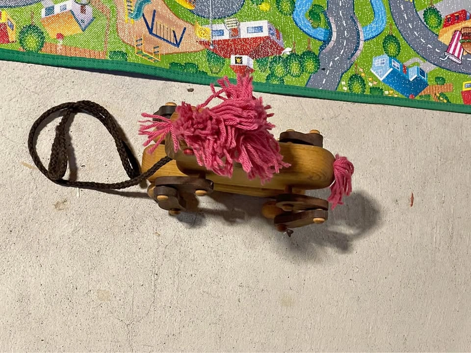 Vintage Hand Crafted Made in Canada Pull Toy - Horse