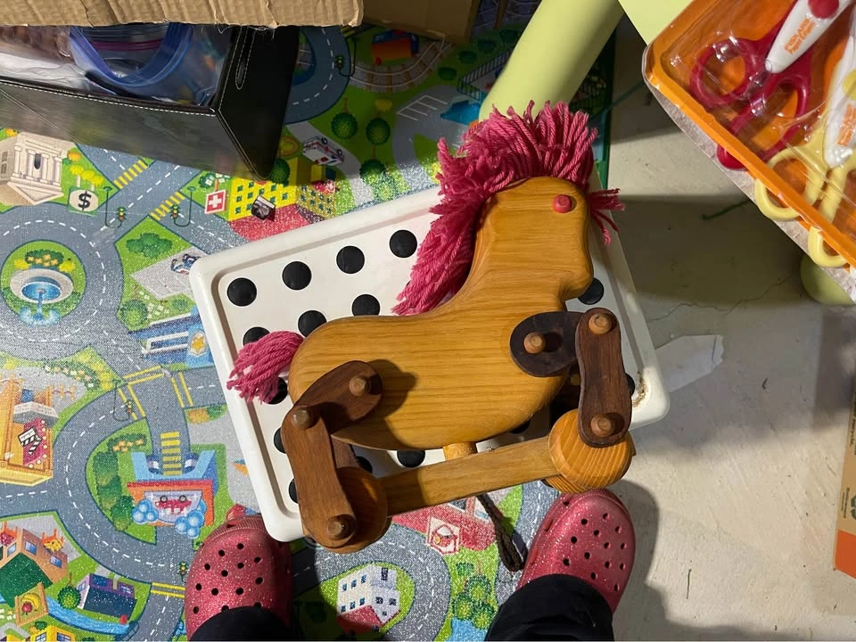 Vintage Hand Crafted Made in Canada Pull Toy - Horse - photo 2