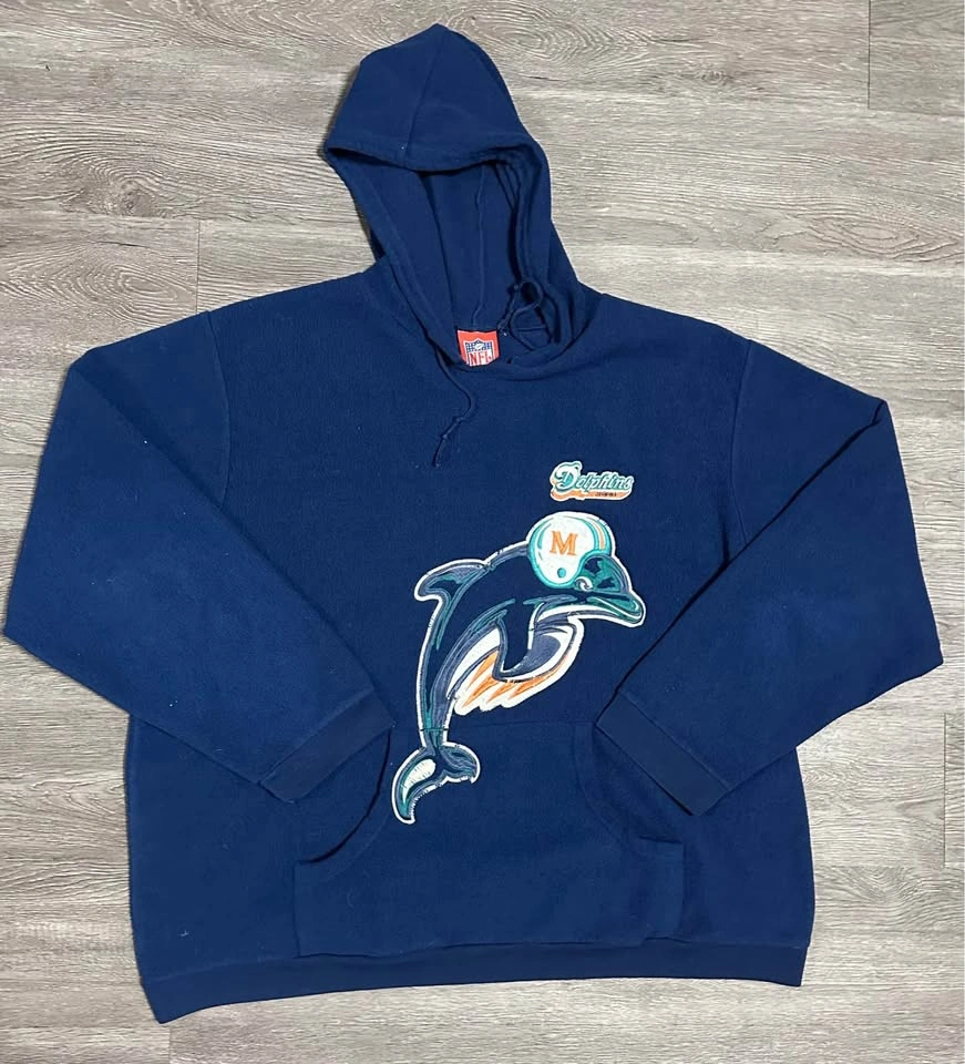 Vintage 90s Miami Dolphins NFL Fleece Hoodie - photo 2