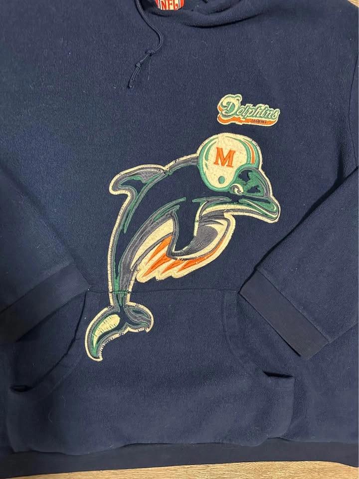Vintage 90s Miami Dolphins NFL Fleece Hoodie - photo 4