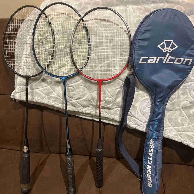 3 Badminton Racquets with Case