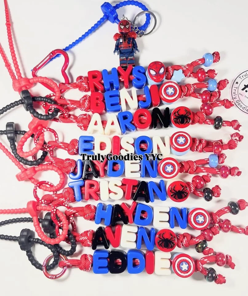 Birthday Goodie Bags for Boys Party, Handmade Name Keychain - photo 2