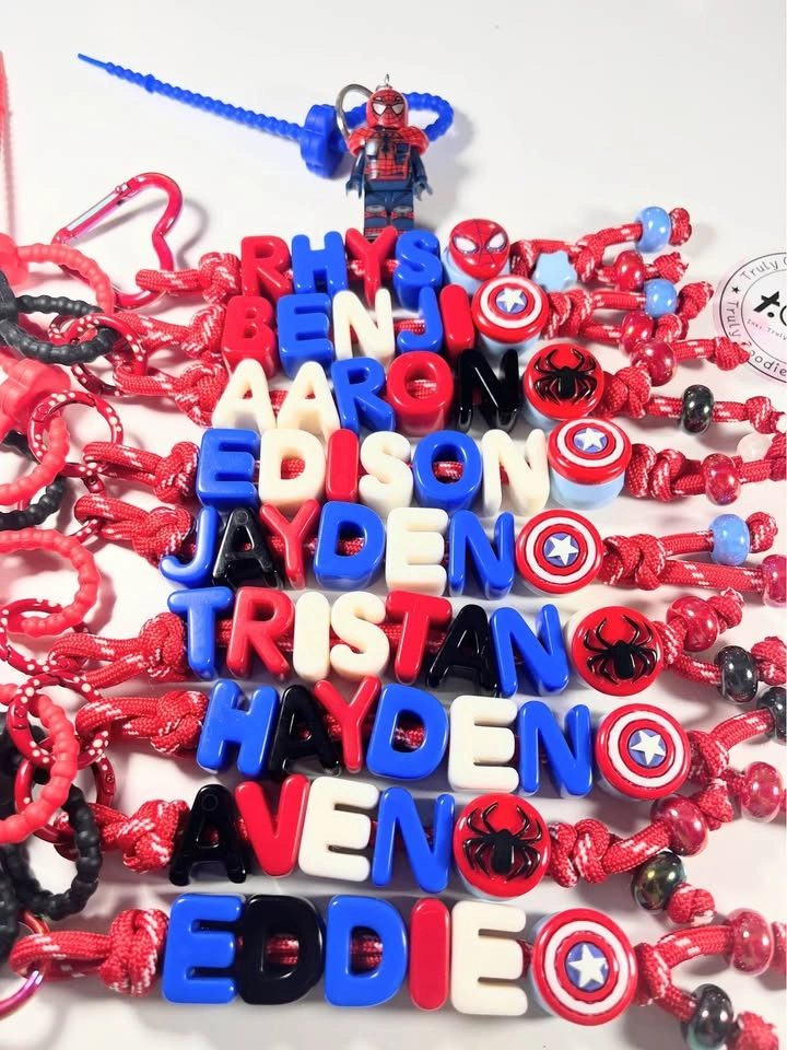 Birthday Goodie Bags for Boys Party, Handmade Name Keychain - photo 5