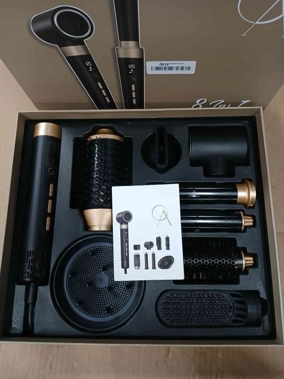 8 in 1 Multi Styler Hair Dryer: Ionic Hot Air Brush, Frizz-Free