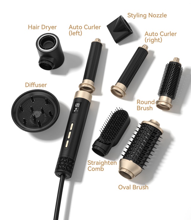 8 in 1 Multi Styler Hair Dryer: Ionic Hot Air Brush, Frizz-Free - photo 3
