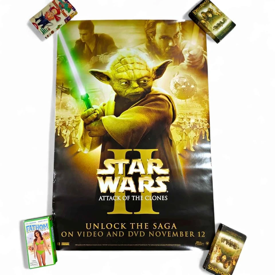 Vintage 2002 Star Wars Episode 2 Video Store Promo Poster