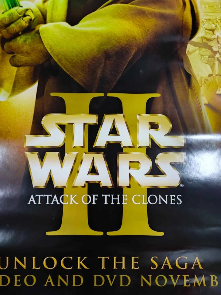 Vintage 2002 Star Wars Episode 2 Video Store Promo Poster - photo 4