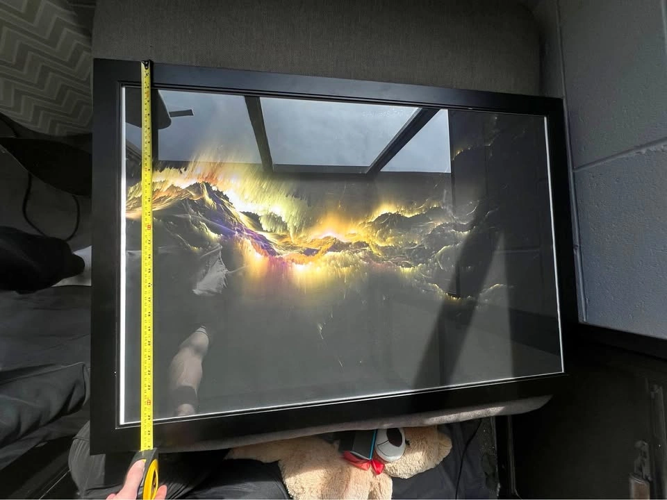 Black frame with galaxy painting
