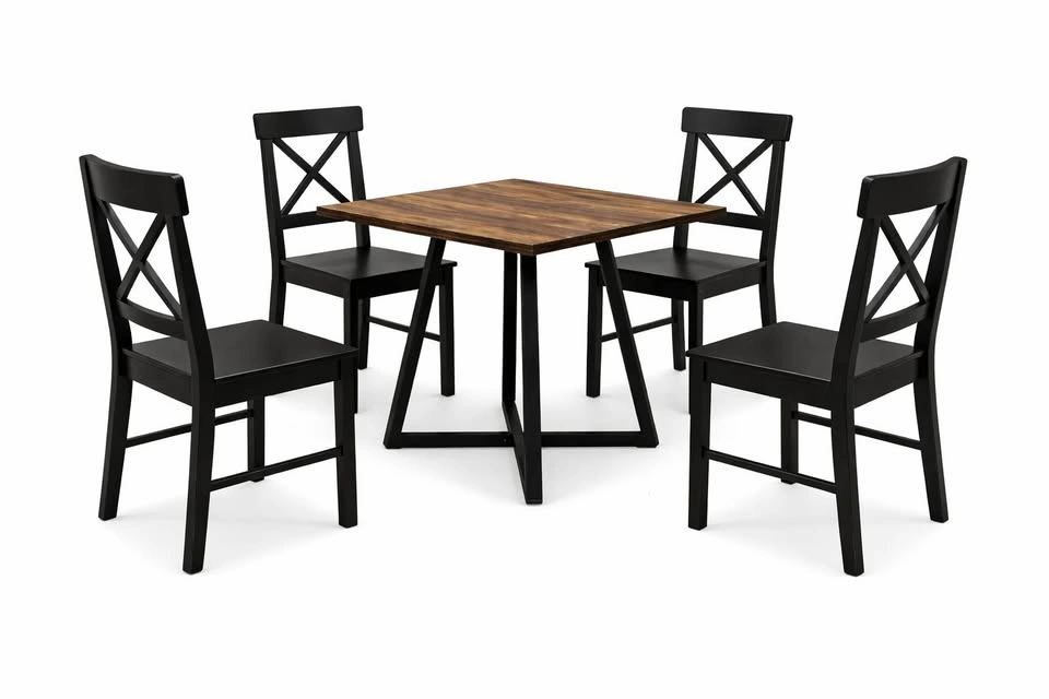 5-Piece Dining Table Set | Table + 4 Chairs | Small Space / Cond - photo 3