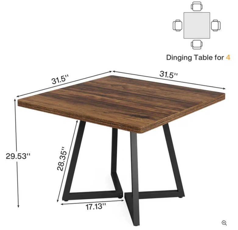 5-Piece Dining Table Set | Table + 4 Chairs | Small Space / Cond - photo 4
