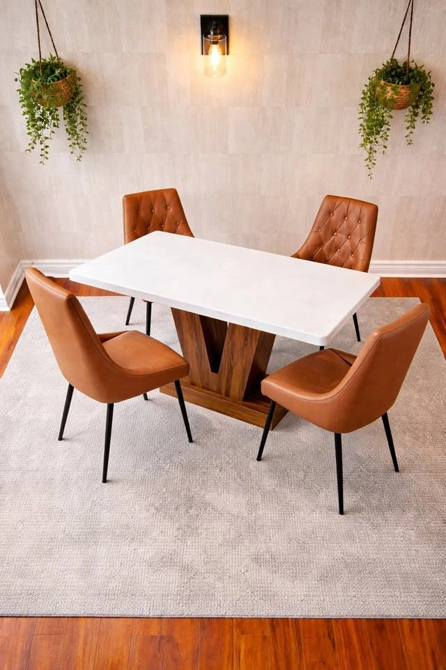 BRAND NEW IN BOX: 5 Pcs Dining Set | 4 Hokku Chairs + Bernadette