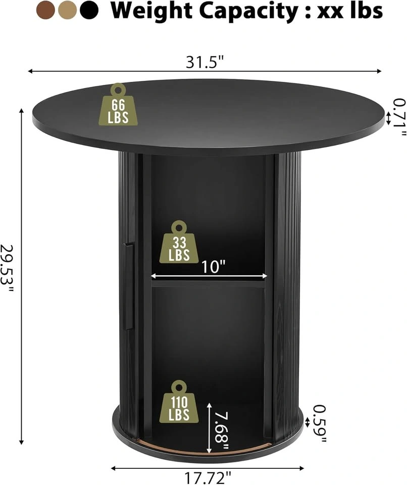 31.5" Modern Black Pedestal Table + 4 Chairs - photo 5