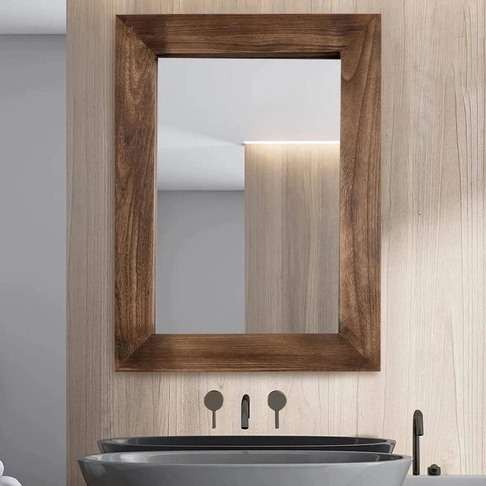 Farmhouse Wall Mirror 24 x 32 | Rustic Style | Solid Wood Frame - photo 3