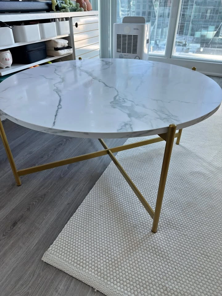 Modern Round Coffee Table - Marble Color Top