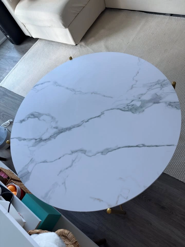 Modern Round Coffee Table - Marble Color Top - photo 2
