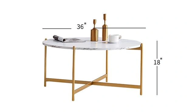 Modern Round Coffee Table - Marble Color Top - photo 3