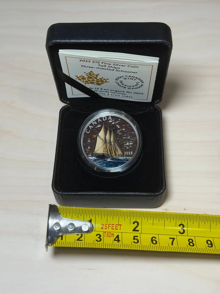 2025 Tall Ships Schooner 1 oz Silver Coin RCM Collectible - photo 3