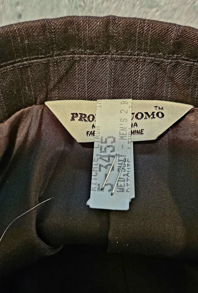 Young Men's Brown Pinstripe Suit, Shirt, Tie & Belt - photo 3