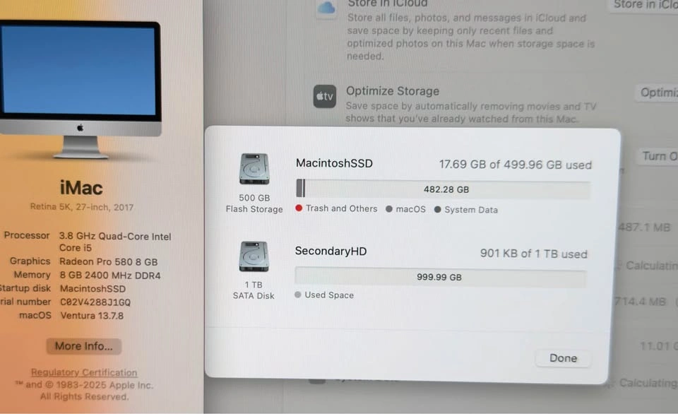 iMac 27” 5K (2017) | 3.8GHz i5 | 8GB RAM | Radeon Pro 580 8GB | - photo 5