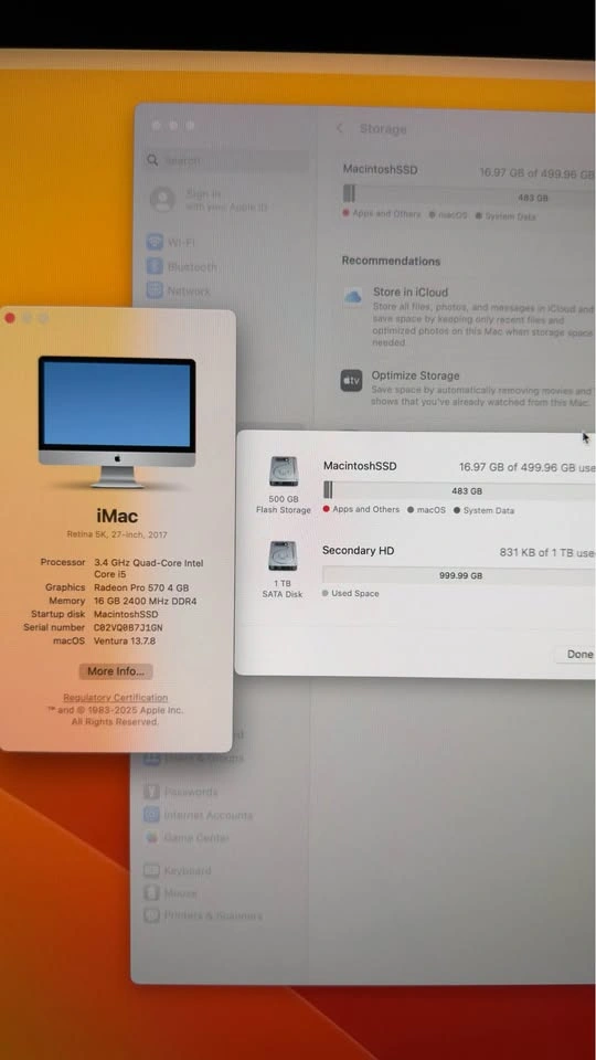 iMac 27-inch Retina 5K, 2017 // 16GB RAM //500GB SSD 🚀 + 1TB HDD - photo 4