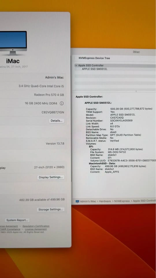 iMac 27-inch Retina 5K, 2017 // 16GB RAM //500GB SSD 🚀 + 1TB HDD - photo 5