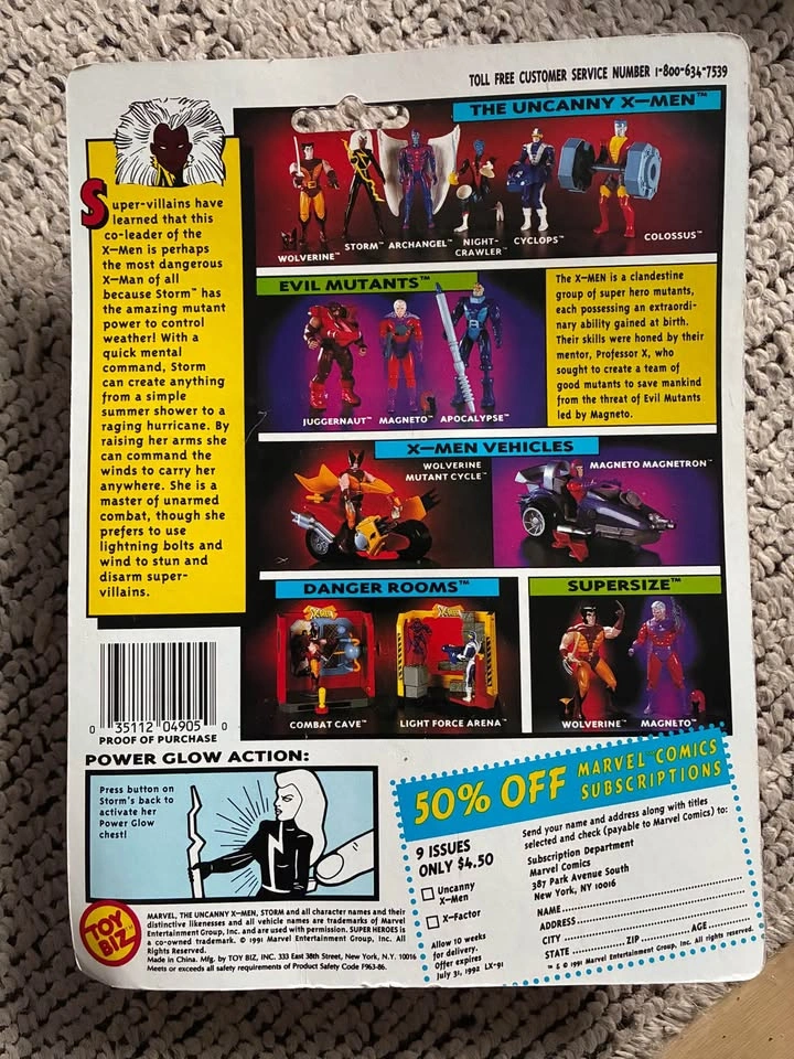 1991 Toy Biz X-Men Storm Action Figure MOC - photo 2