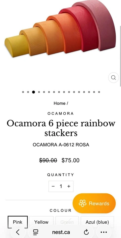 Ocamora 6 Piece Wooden Rainbow Stacker