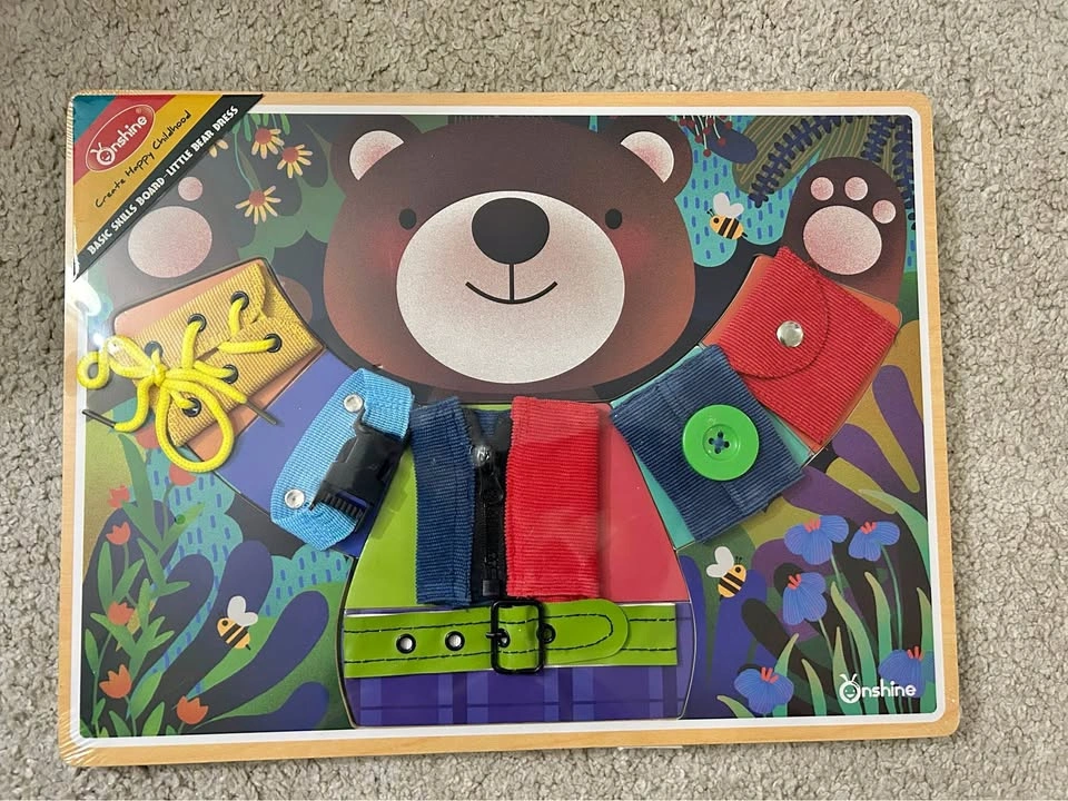 Brand new Onshine Basic Skills Board Bear Dress Toddler Activity