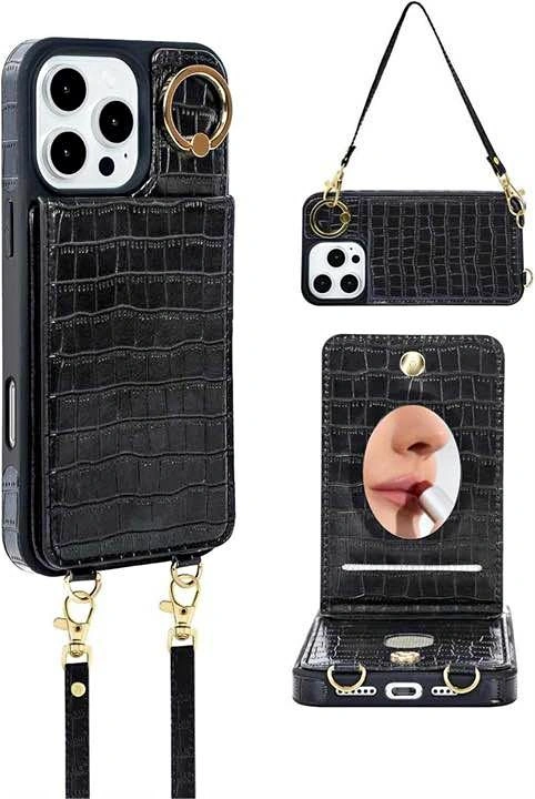 iPhone 16 Pro Max Wallet Case with Mirror