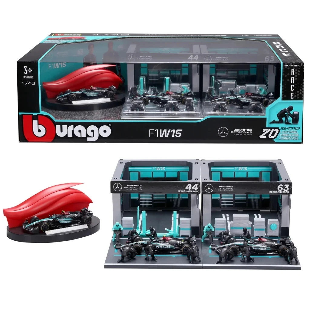 1:43 Mercedes-AMG F1 Deluxe Paddock Set | 3 Cars | Pit Crew