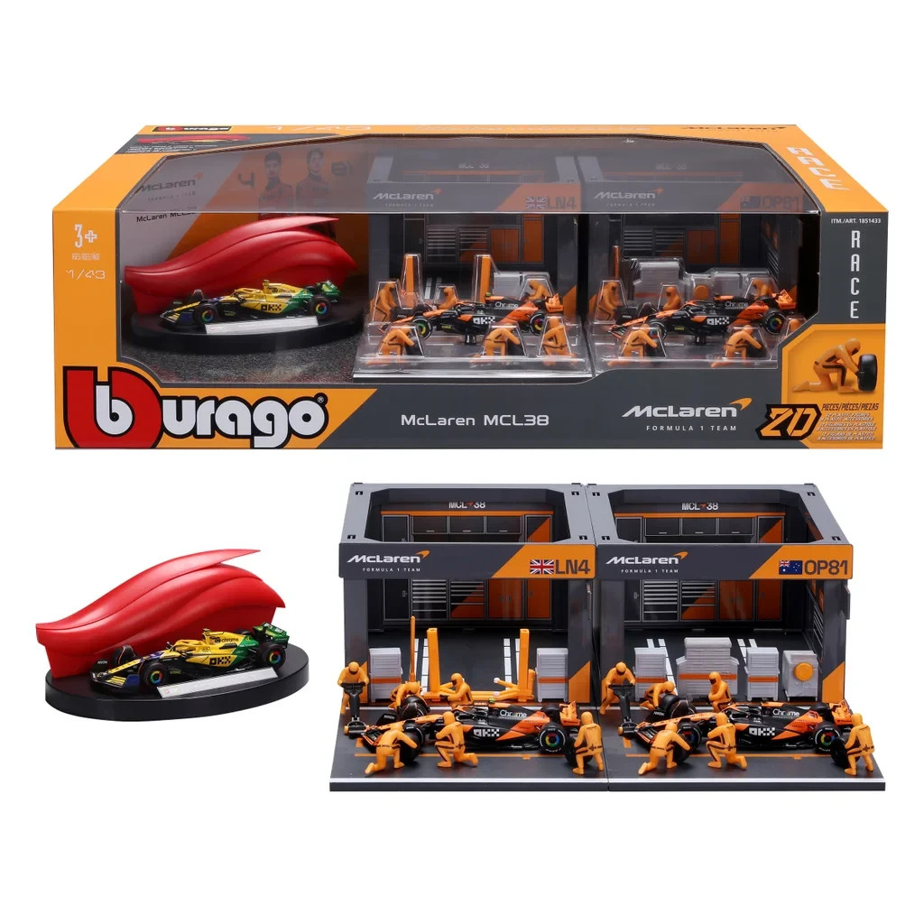 Burago 1:43 McLaren F1 Deluxe Paddock Set | 3 Cars | Pit Crew