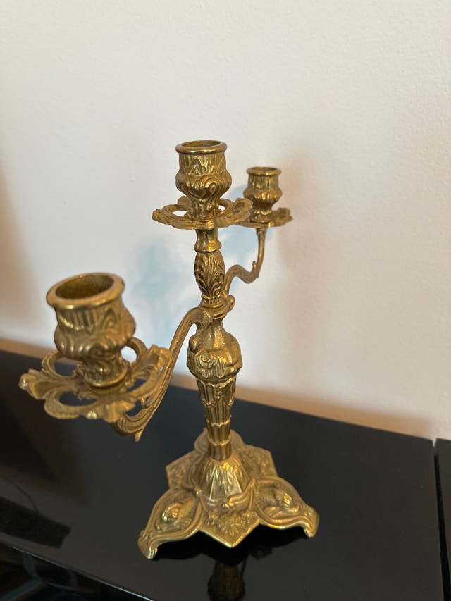 Solid Brass 3-Arm Candelabra - photo 2