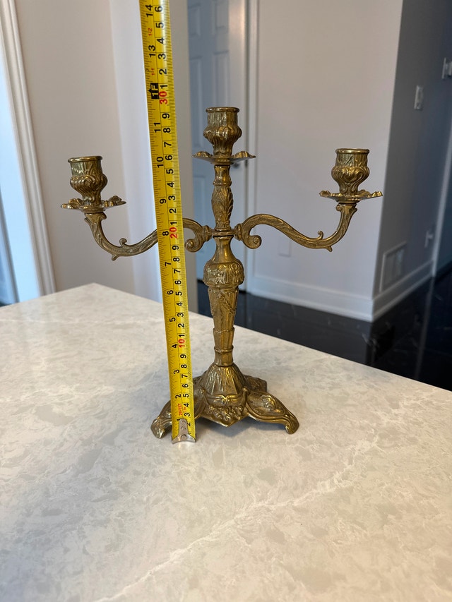 Solid Brass 3-Arm Candelabra - photo 5