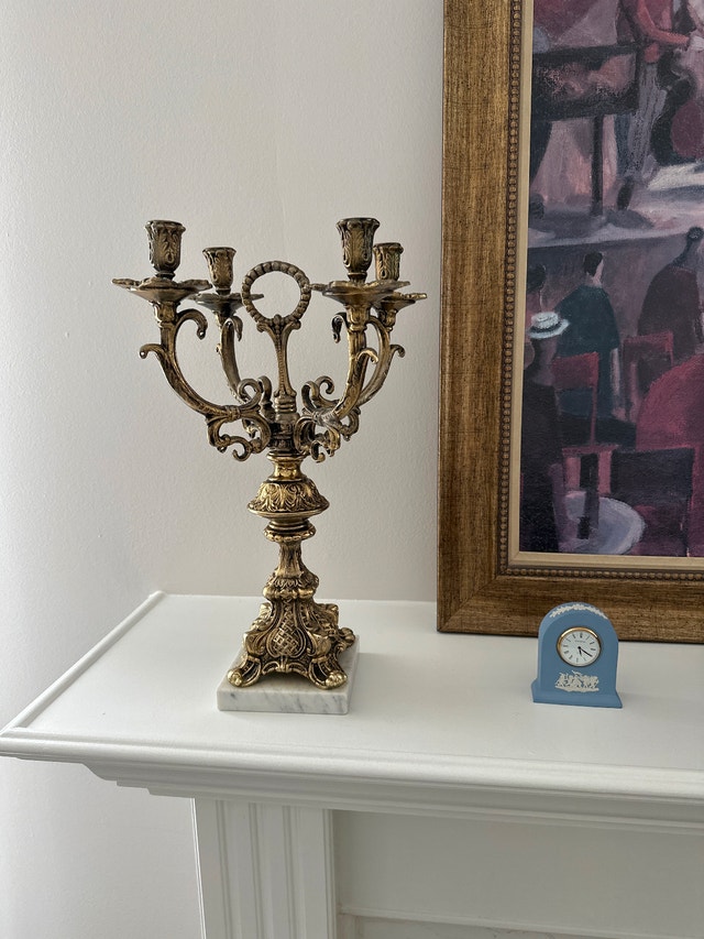Gold solid metal four-arm candelabra - photo 2