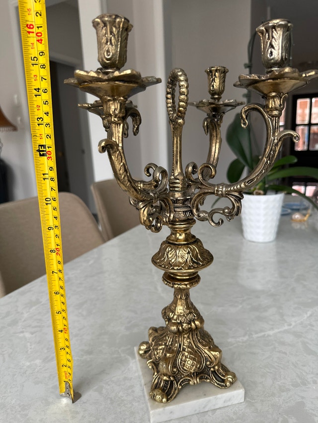 Gold solid metal four-arm candelabra - photo 5