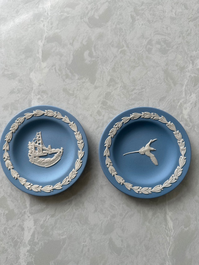Wedgwood Blue Jasperware Trinket Dishes