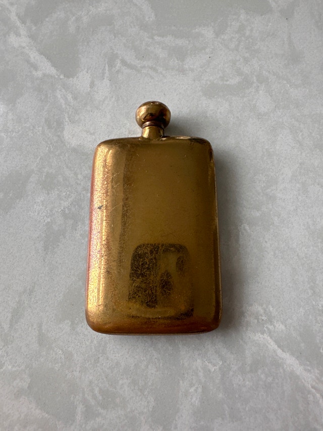 Vintage tiny brass perfume bottle. - photo 2