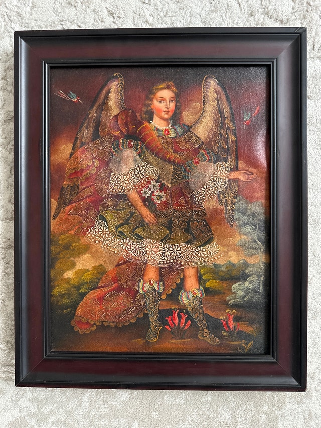 Cuzco School Oil Painting of Archangel Saint Gabriel
