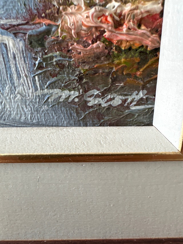 Oil Painting by M. Scott w/ Easel - photo 3