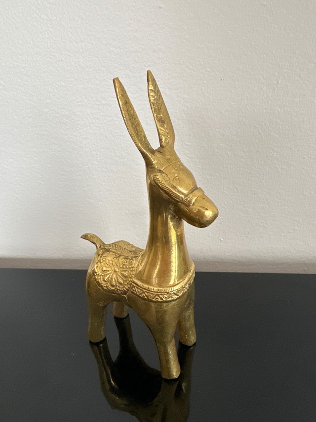 Solid brass donkey.