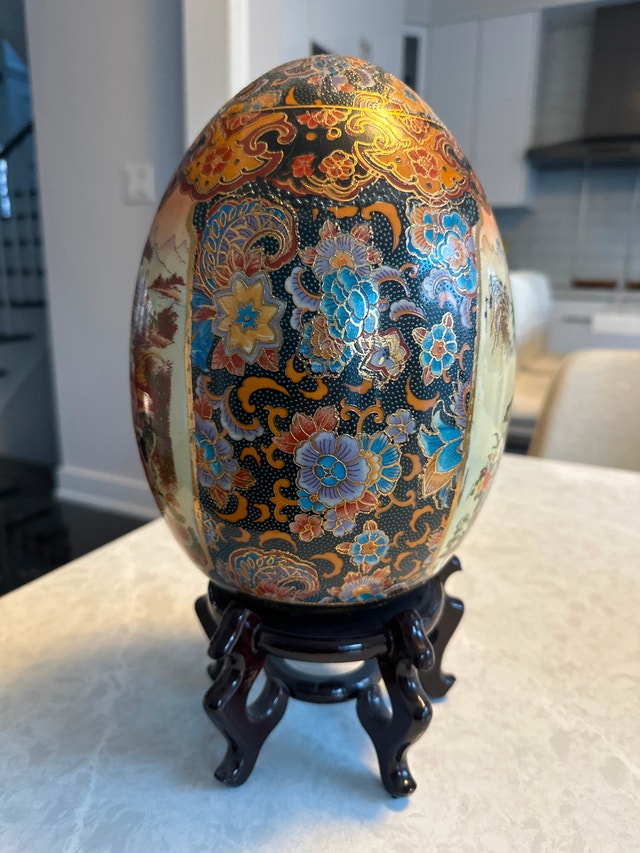 Satsuma Style Ceramic Egg on Stand - photo 4