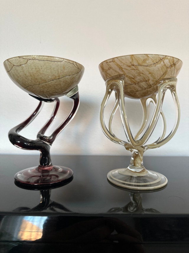 Glass Pedestal Bowls (Set of two) - photo 4