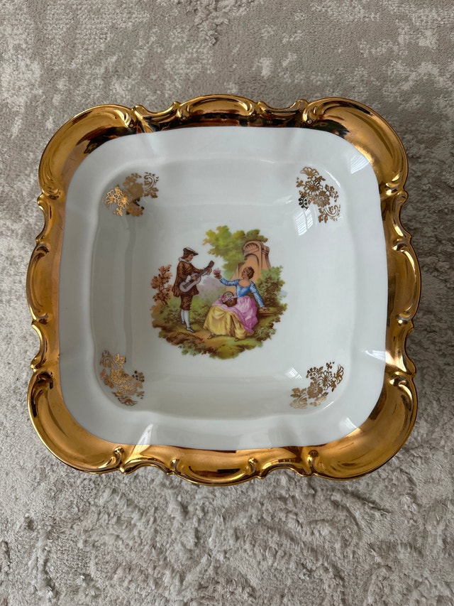 Pedestal Bowl Gold Accents - photo 2