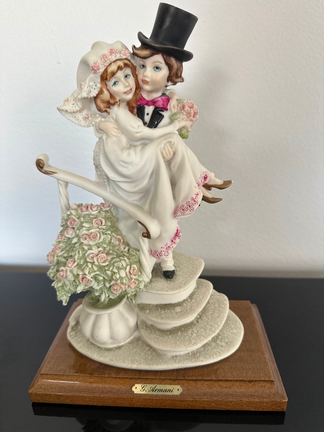 Giuseppe Armani Little Bride and Groom on Stairs Sculpture