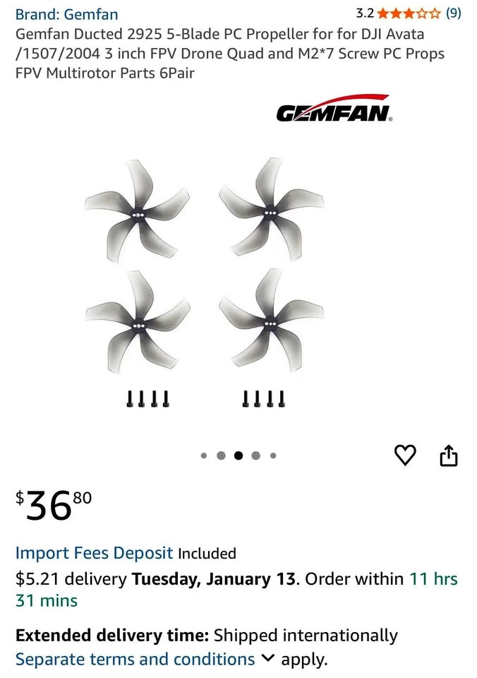 DJI Avata Propellers / 3" FPV Drone