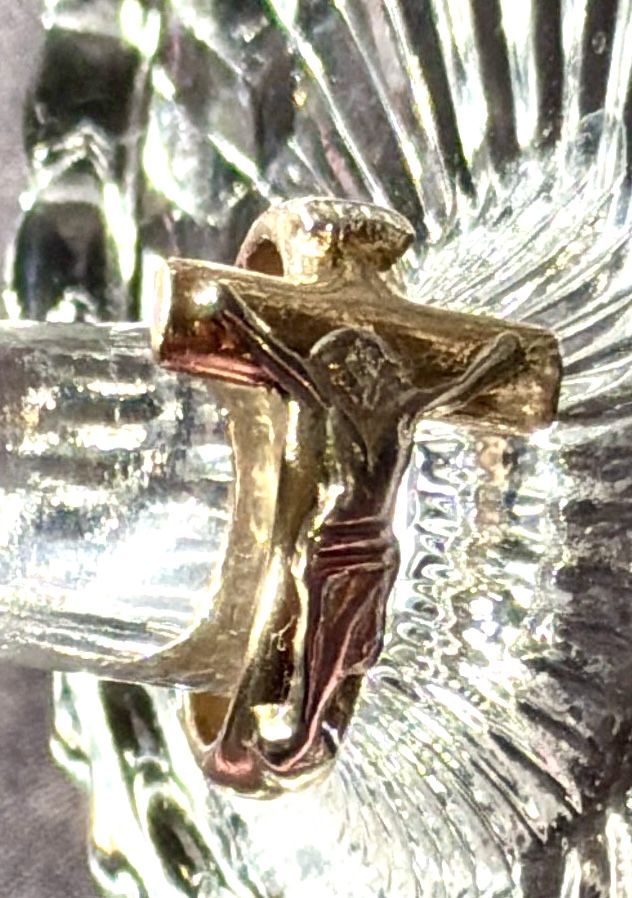 14K Yellow Gold Crucifix Ring - Size 7 - Two Tone - photo 4