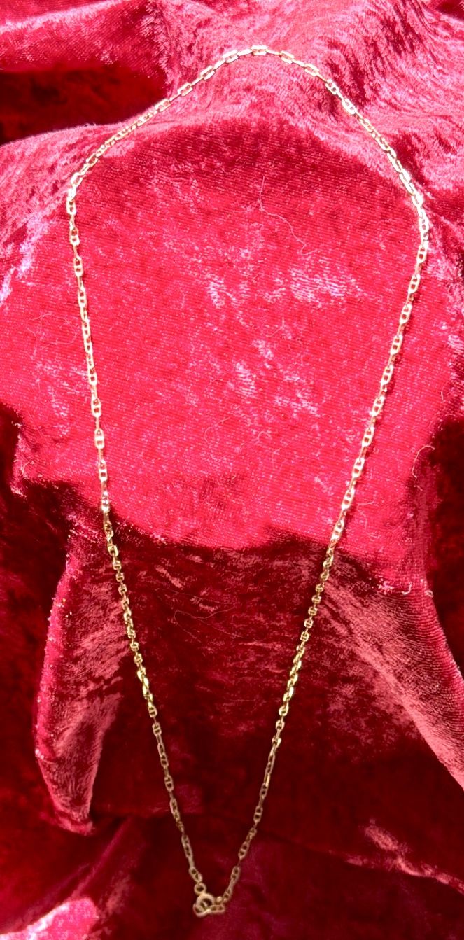 14K Yellow Gold 24” Diamond Cut Mariner Link Necklace