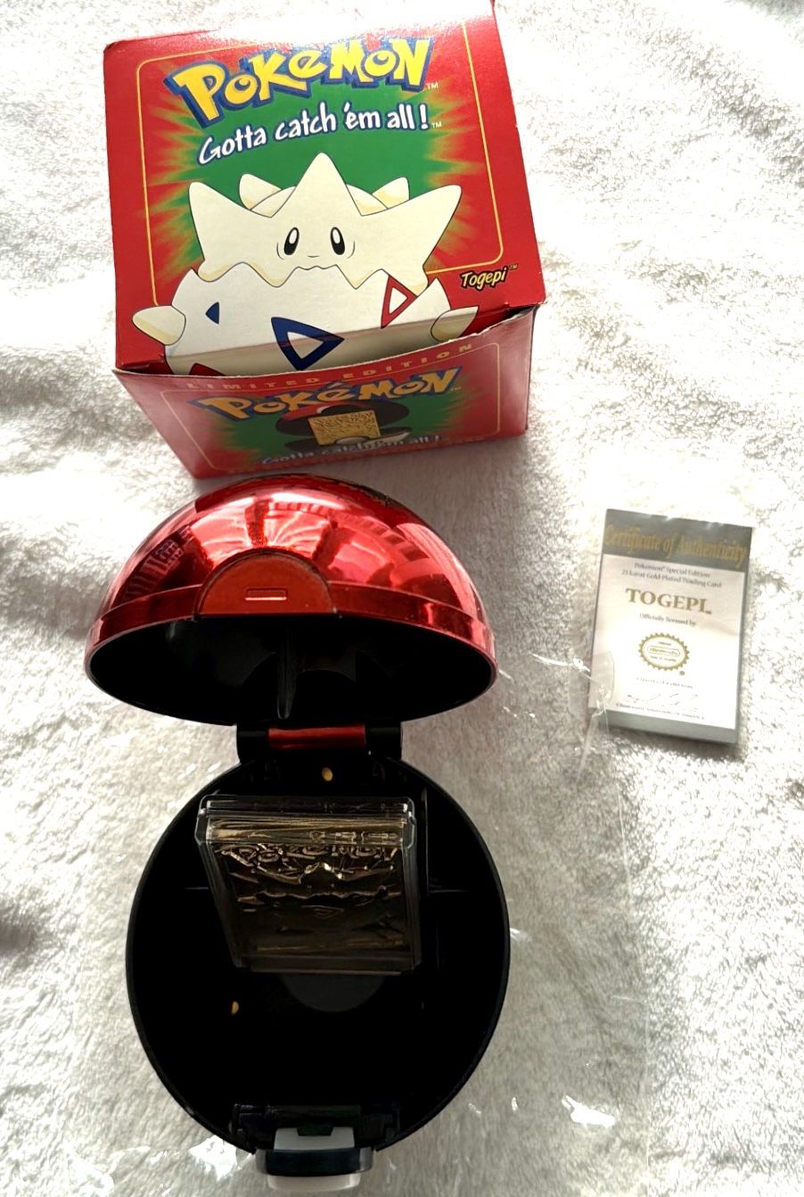 Pokemon 23K Gold Togepi Card - Burger King 1999