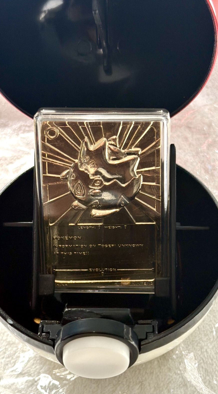 Pokemon 23K Gold Togepi Card - Burger King 1999 - photo 3