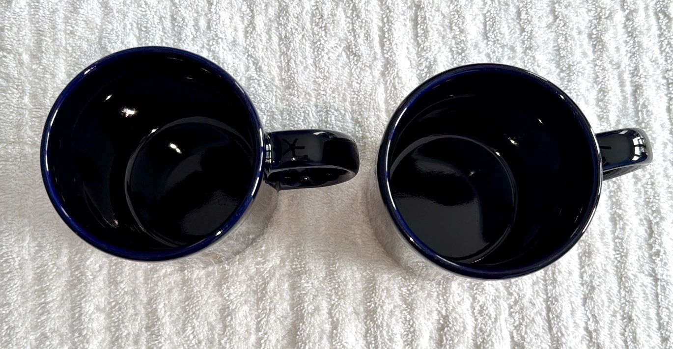 Late Show David Letterman Cobalt Blue Coffee Cups - Set of 2 - photo 2